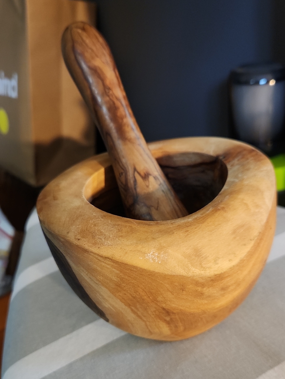 Wooden Mortar And Pestle